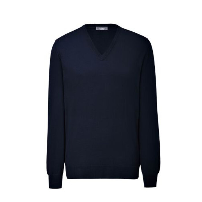 Clipper - Clipper - Milan merino V-neck | Strik Marine Blå