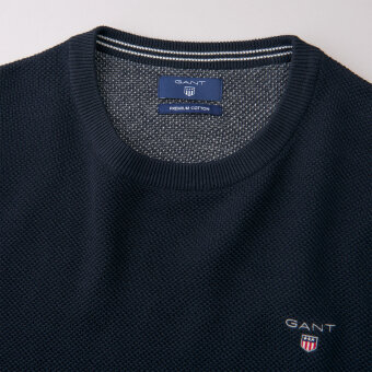 Gant - Gant - Cotton Pique Crew | Strik Evening Blue