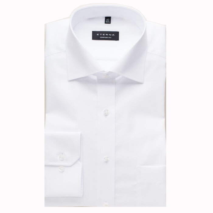 Eterna - Eterna - 1100 E187 | Comfort Fit Skjorte Hvid & Sort