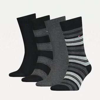 Tommy Hilfiger  - Tommy Hilfiger - 4 Pack Socks | Gaveæske Black