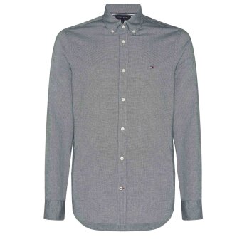 Tommy Hilfiger  - Tommy Hilfiger - Micro Houndstooth Slim | Skjorte Carbon Navy