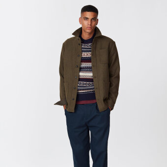 LES DEUX - Les Deux - Jason Wool Hybrid | Overshirt Turtle Green