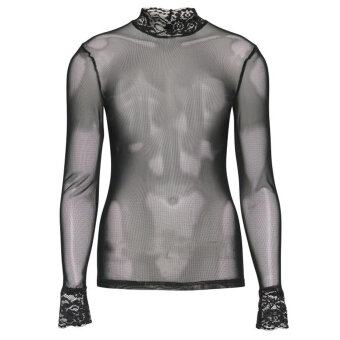 ICHI ( Dame ) - ICHI - XANISHA LS | Mesh Top 10001 BLACK