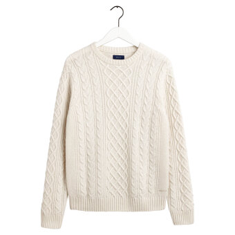 Gant - Gant - Aran Crewneck | Strik Eggshell