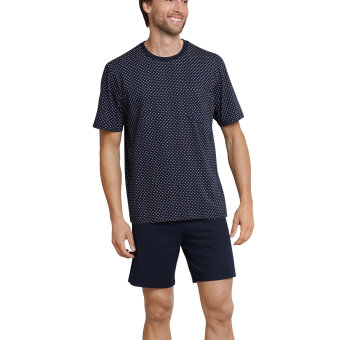 Schiesser - Schiesser - Jersey Pyjamas K/Æ | Blå Mønster