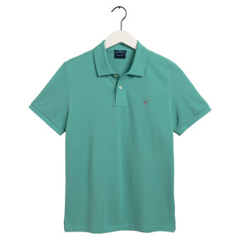 Gant - Gant - Solid Pique Rugger Polo | Polo T-shirt Green Lagoon