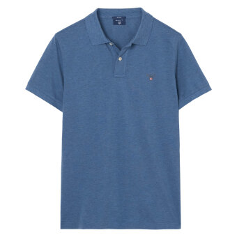 Gant - Gant - Solid Pique Rugger | Polo T-shirt Denim Blue Melange