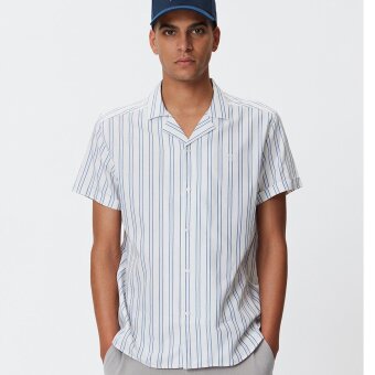 LES DEUX - Les Deux - Simon stripe ss shirt | K/Æ Skjorte Off White LES DEUX - Les Deux - Simon stripe ss shirt | K/Æ Skjorte Off White