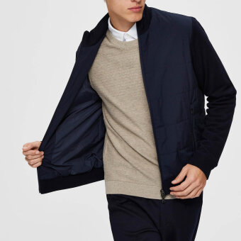 Selected - Knit hybrid jacket | Vindjakke Dark Blue