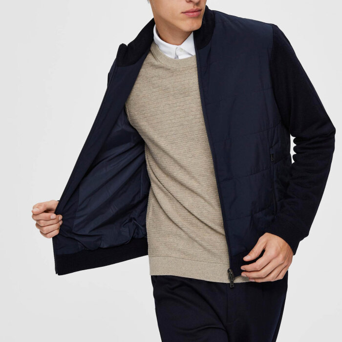 Selected - Knit hybrid jacket | Vindjakke Dark Blue