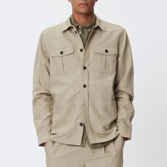 LES DEUX - Les Deux - Howard hybrid | Overshirt Dark Sand