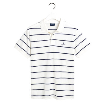 Gant - Gant - Breton Pique Rugger | Polo T-shirt Eggshell