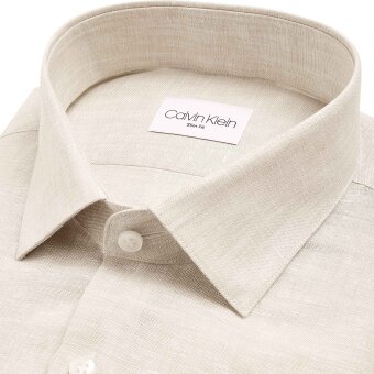 Calvin Klein - Calvin Klein - Linen solid shirt | Hørskjorte Bleached Stone