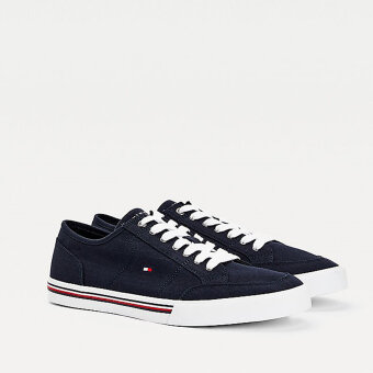 Tommy Hilfiger  - Tommy Hilfiger - Flag Embroidery Cotton Canvas | Sneaker Desert Sky