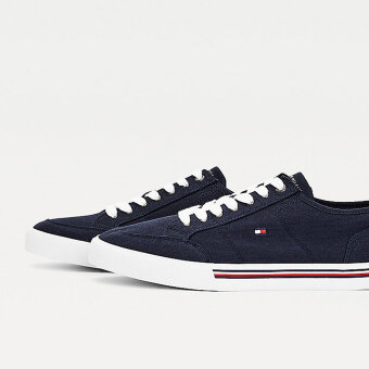 Tommy Hilfiger  - Tommy Hilfiger - Flag Embroidery Cotton Canvas | Sneaker Desert Sky