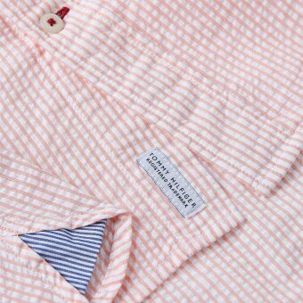Tommy Hilfiger  - Tommy Hilfiger - Organic Seersucker shirt | K/Æ Skjorte Summer Sunser