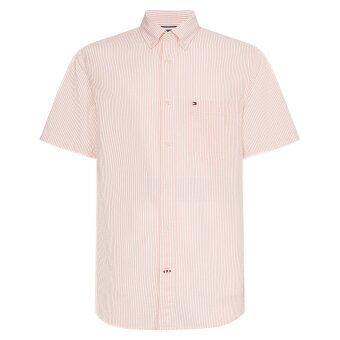 Tommy Hilfiger  - Tommy Hilfiger - Organic Seersucker shirt | K/Æ Skjorte Summer Sunser