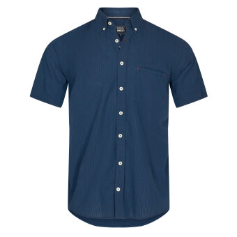 Signal - Signal - Harald Seersucker S/S | K/Æ Skjorte Stormy Blue
