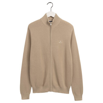 Gant - Gant - Pique cardigan | Strik Dry Sand