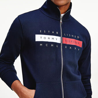 Tommy Hilfiger  - Tommy Hilfiger - Organic Cotton Zip Through | Cardigan Desert Skyweat