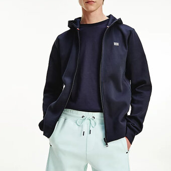 Tommy Hilfiger  - Tommy Hilfiger - Essential zip thru hoodie | Hættetrøje desert sky