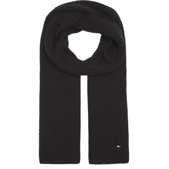 Tommy Hilfiger  - Tommy Hilfiger - Pima Cotten Scarf | Rib Halstørklæde Sort