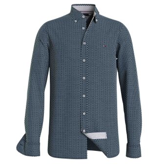 Tommy Hilfiger  - Tommy Hilfiger - seersucker | Skjorte Blå