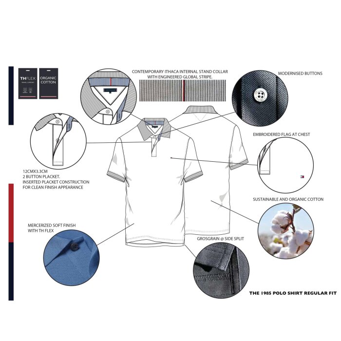 Tommy Hilfiger  - Tommy Hilfiger - 1985 regular | Polo T-shirt Sort