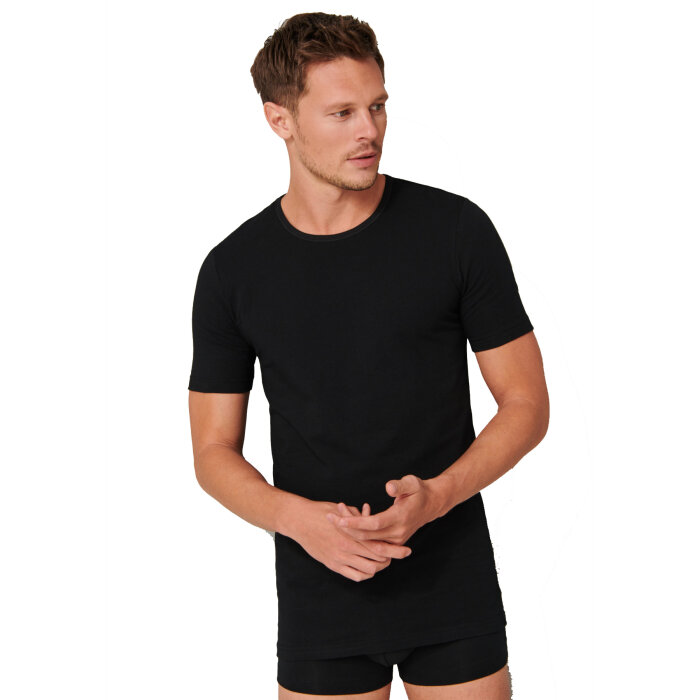 Schiesser - Schiesser - O-hals 2pack | Undertrøje Sort
