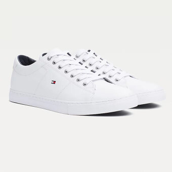 Tommy Hilfiger  - Tommy Hilfiger - Essential leather lace-up Trainers | Sneakers Hvid