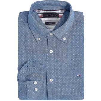 Tommy Hilfiger  - Tommy Hilfiger - 1985 Knitted dobby shirt | Skjorte Dark navy 