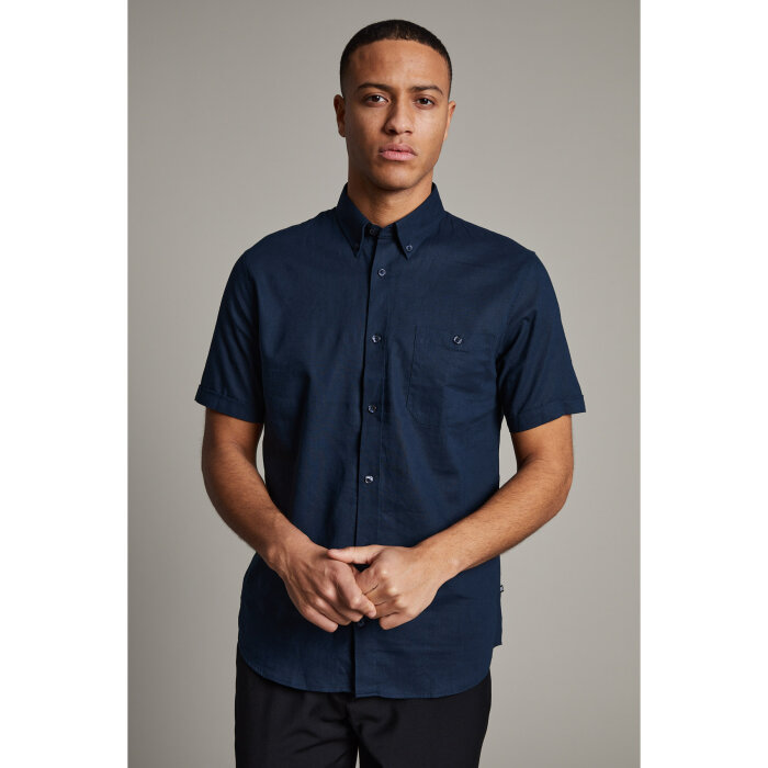 Matinique - Matinique - Trostol shirt hør | K/Æ Skjorte Mørkeblå