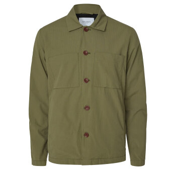 LES DEUX - Les Deux - Marseile seersucker hybrid | Overshirt Lichen Green