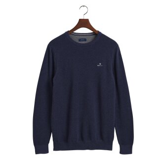 Gant - Gant - Cotton pique c-neck | Strik Marine melange