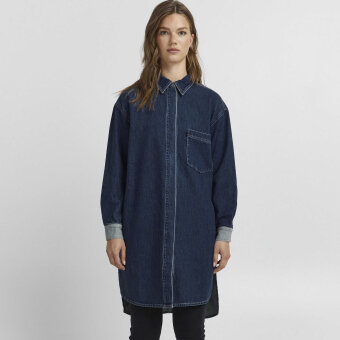 Pulz Jeans ( Dame )  - PULZ - PZDEXI SH | SKJORTE MEDIUM BLUE DENIM