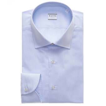 Xacus - Xacus - Open collar shirt | Tailored fit Skjorte Light Blue Strib