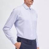 Xacus - Xacus - Cutaway shirt | Tailored fit Skjorte Light Blue Strib