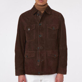 Oscar Jacobson - Oscar Jacobson - Milo leather jacket | Skindjakke Dark Mud brown