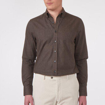 Oscar Jacobson - Oscar Jacobson - Flannel shirt | Skjorte Dark Brown