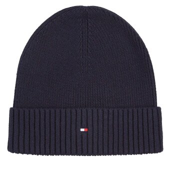 Tommy Hilfiger  - Tommy Hilfiger - TH essential flag beanie | Strik Hue Space Blue