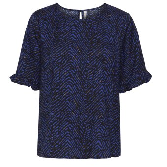 Pulz Jeans ( Dame )  - PULZ - PZENYA | BLUSE BLACK/BLUE PRINTED