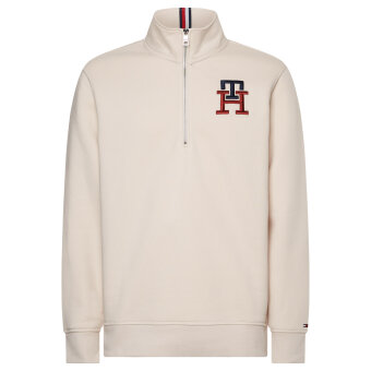 Tommy Hilfiger  - Tommy Hilfiger - Essential monogram half zip | Sweatshirt Feather white