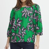 Pulz Jeans ( Dame )  - PULZ - PZLI BLO | SKJORTE GREEN PRINTED