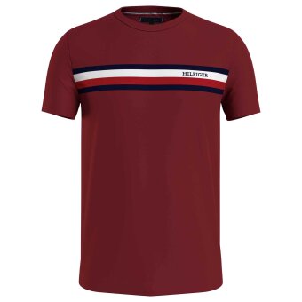 Tommy Hilfiger  - Tommy Hilfiger - Monotype stripe | T-shirt Arizona red