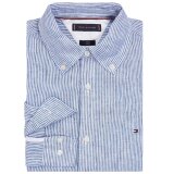Tommy Hilfiger  - Tommy Hilfiger - Linen stripe shirt | Skjorte Blue/white