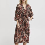 Pulz Jeans ( Dame )  - PULZ - PZHOLLY WING SL. DRESS | KJOLE BROWN TROPICA