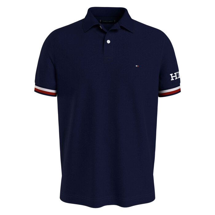 Tommy Hilfiger  - Tommy Hilfiger - TH monotype cuff slim | Polo T-shirt Desert Sky