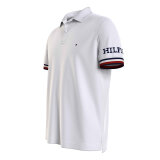 Tommy Hilfiger  - Tommy Hilfiger - TH monotype cuff slim | Polo T-shirt White