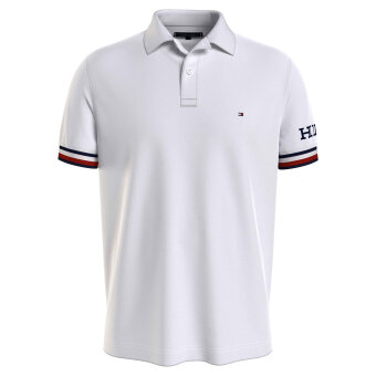 Tommy Hilfiger  - Tommy Hilfiger - TH monotype cuff slim | Polo T-shirt White