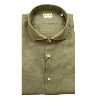 Xacus - Xacus - 722ML shirt | Tailored fit Hør Skjorte 661 Grøn